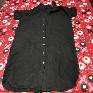 Well Worn Women's Black Button Up Shirt Size S Work Dress Casual Pockets Dress
